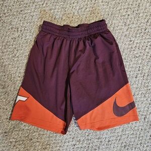 Nike Men's Virginia Tech Athletic Shorts in Maroon and Orange Size M